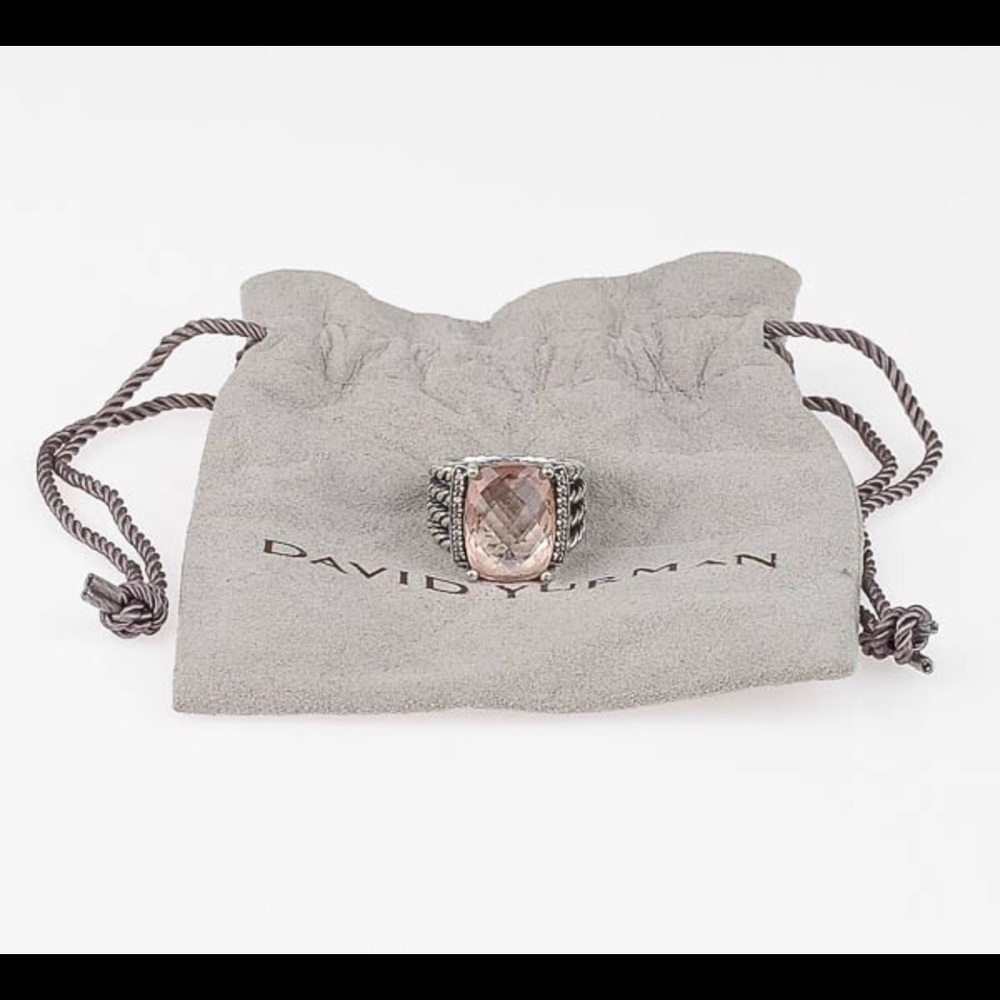Authentic David Yurman Morganite and Diamond Ring.
